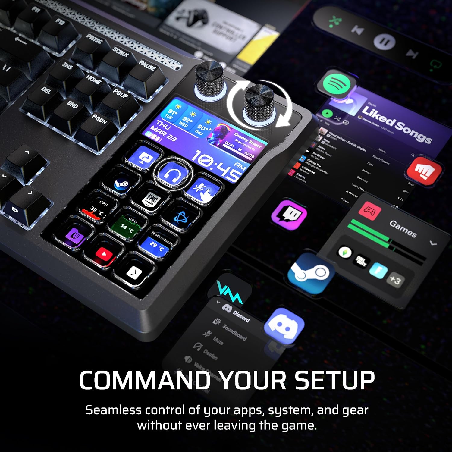 Corsair Galleon 100 SD RGB Mechanical Wired Gaming Keyboard – QWERTY US, Stream Deck-Integrated, Pre-Lubed MLX Pulse Thocky Hotswappable PBT Double-Shot Switches, FlashTap SOCD, 8,000Hz – Black 5 81jGKDd7RfL. AC SL1500