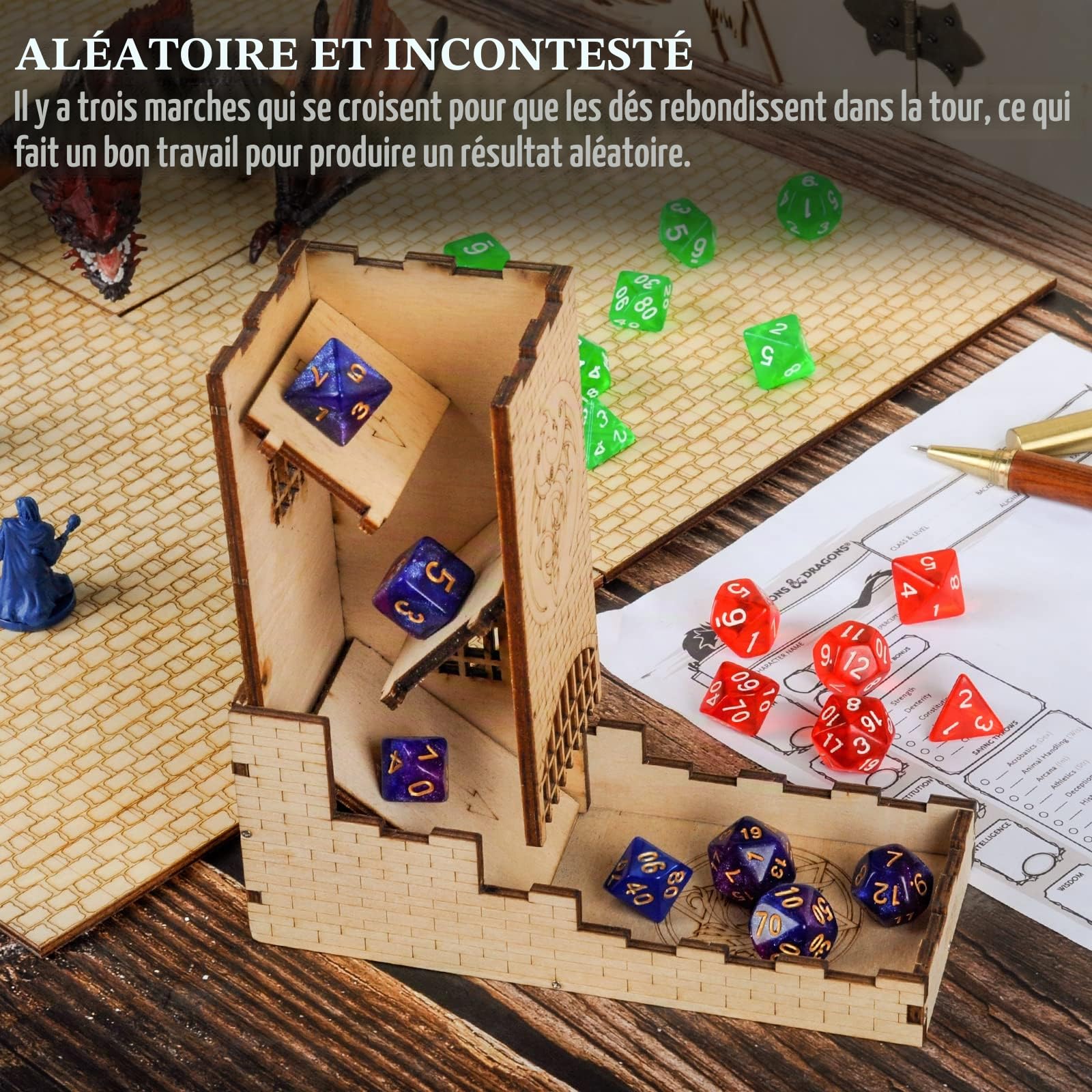 Tours à Dés en Bois Imprimées - Tours à Dés - Jeux de société