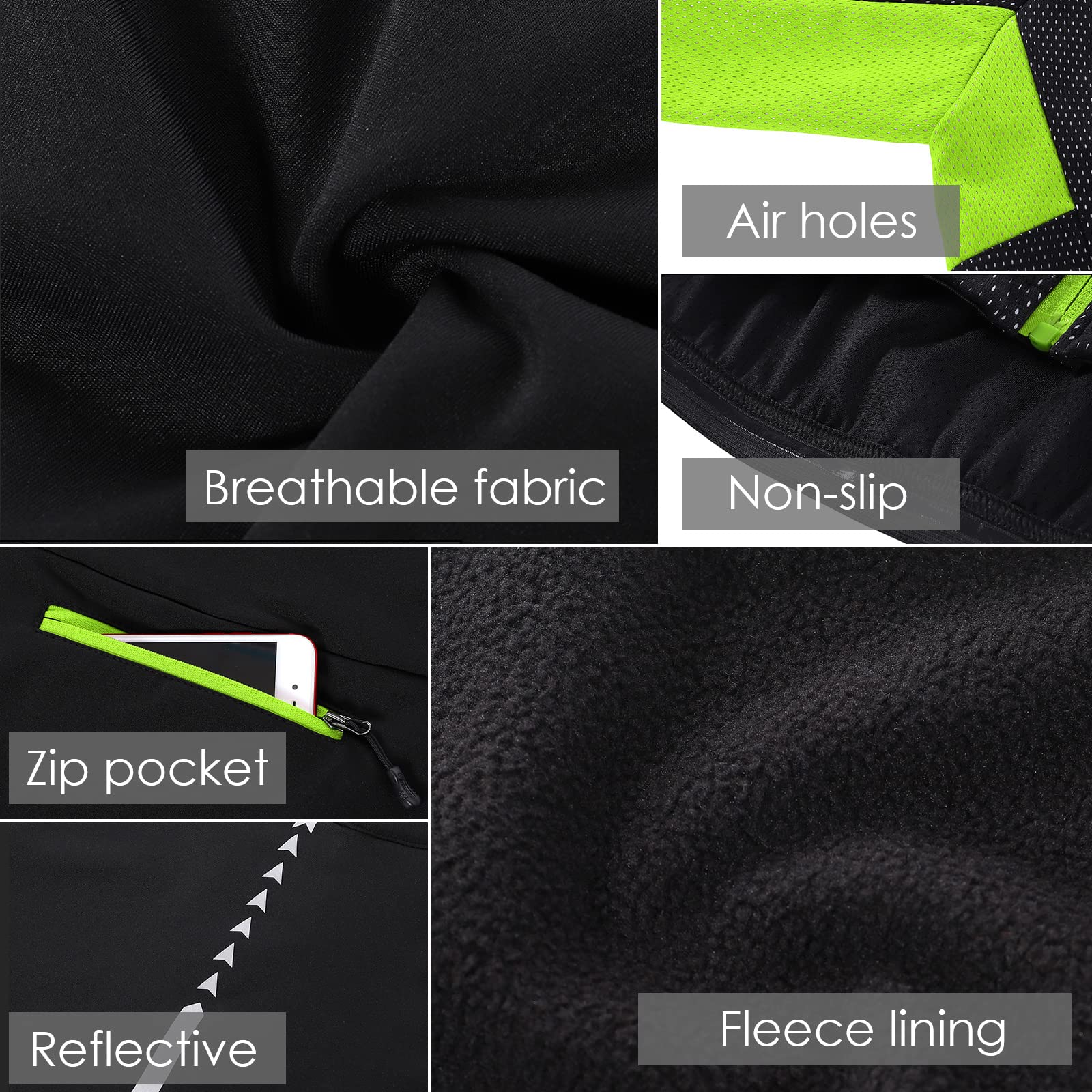 WOSAWE Fietsjack voor heren, winddicht, ultralichte sportkleding met reflecterende bandjes en ademend mesh, zwart, XL WOSAWE Fietsjack voor heren, winddicht, ultralichte sportkleding met reflecterende bandjes en ademend mesh, zwart, XL