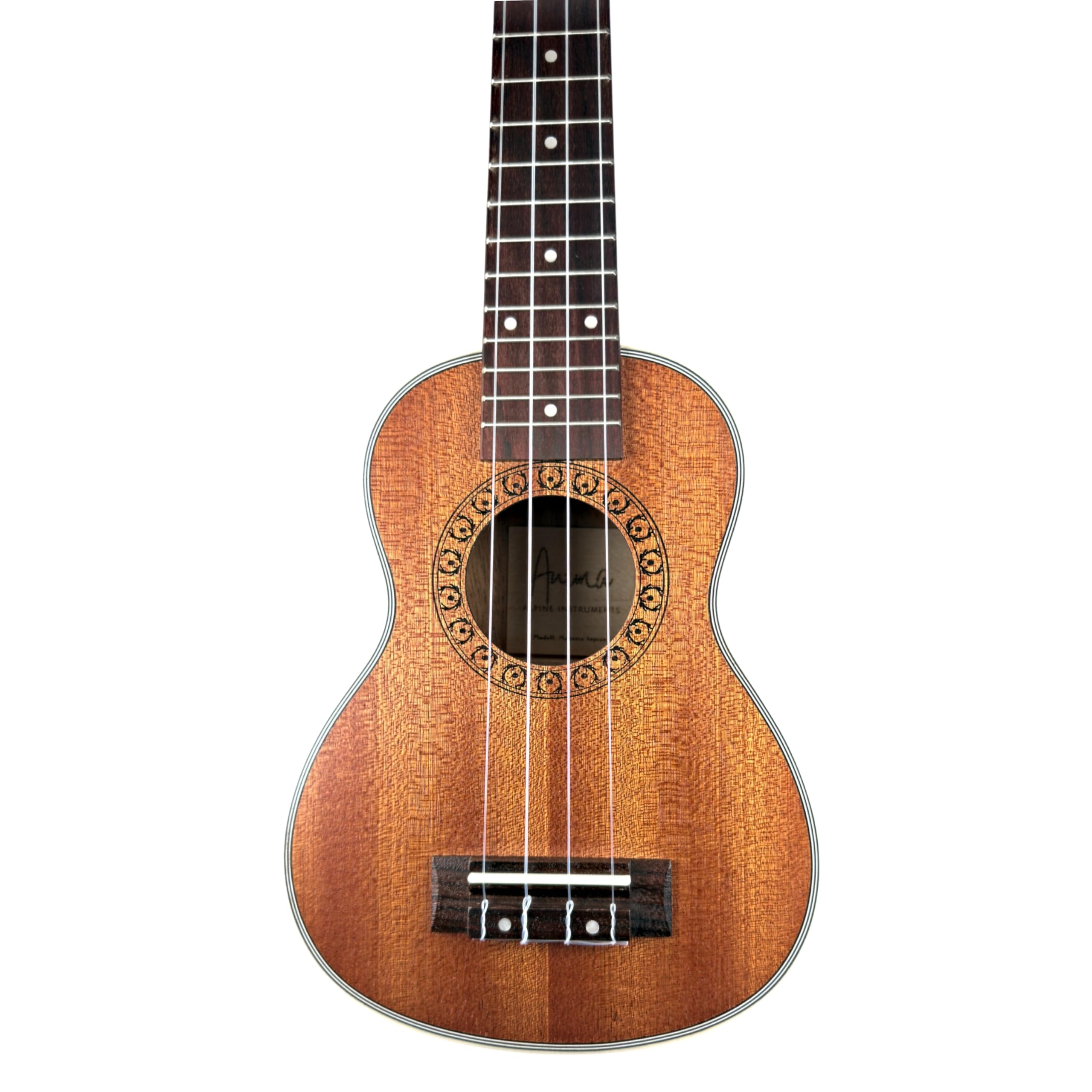 ANIMA Set ukulele soprano Mahonia in mogano con borsa e metodo facile, ideale per principianti, bambini e adulti