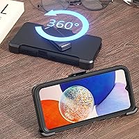 Vista 2 de Funda para teléfono Samsung Galaxy A14 5G, resistente, dura, a prueba de golpes, con funda de clip para cinturón para Samsung A14 5G 2023 (negro)