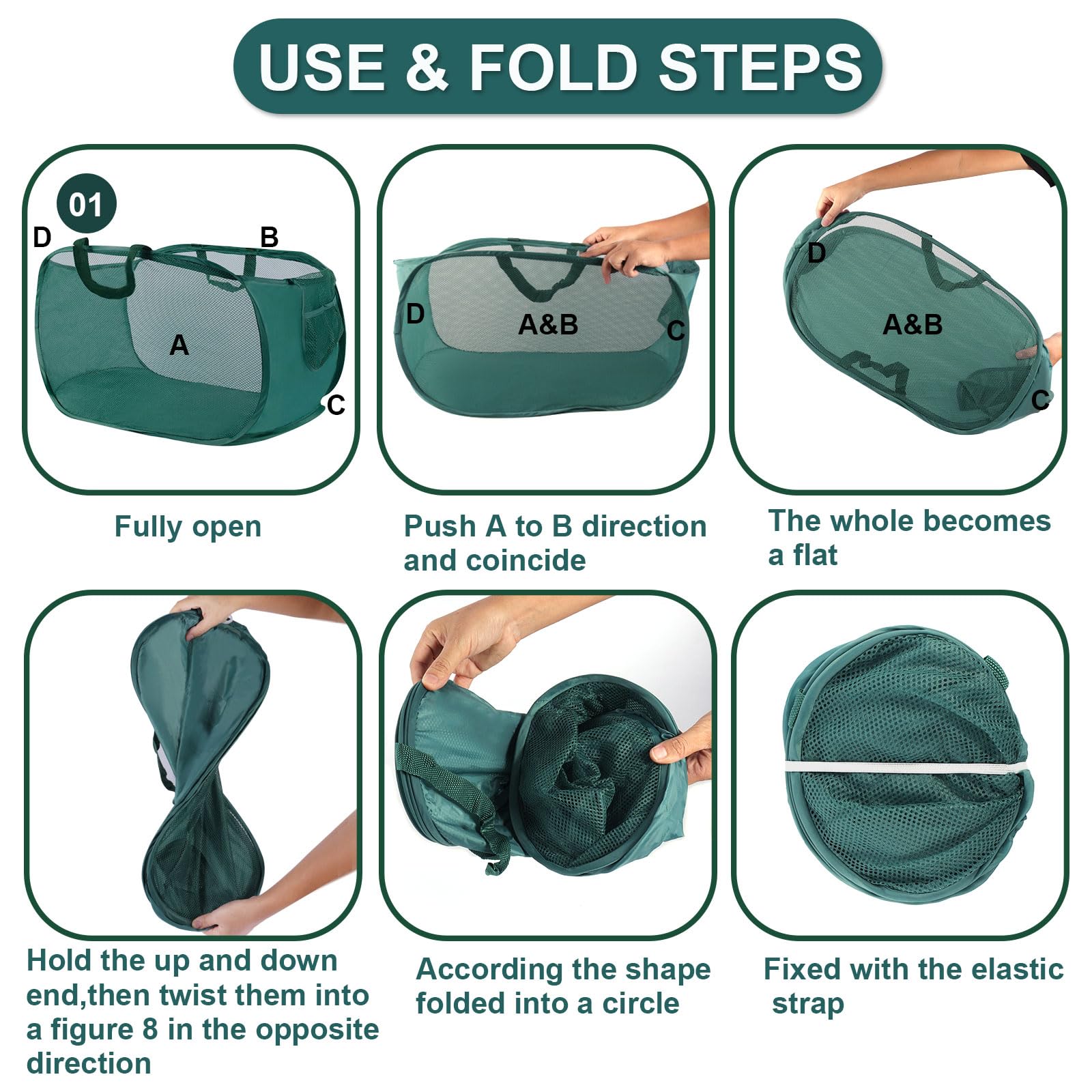 Lot De 2 Paniers À Linge Pliables, Paniers À Linge Verticaux Avec