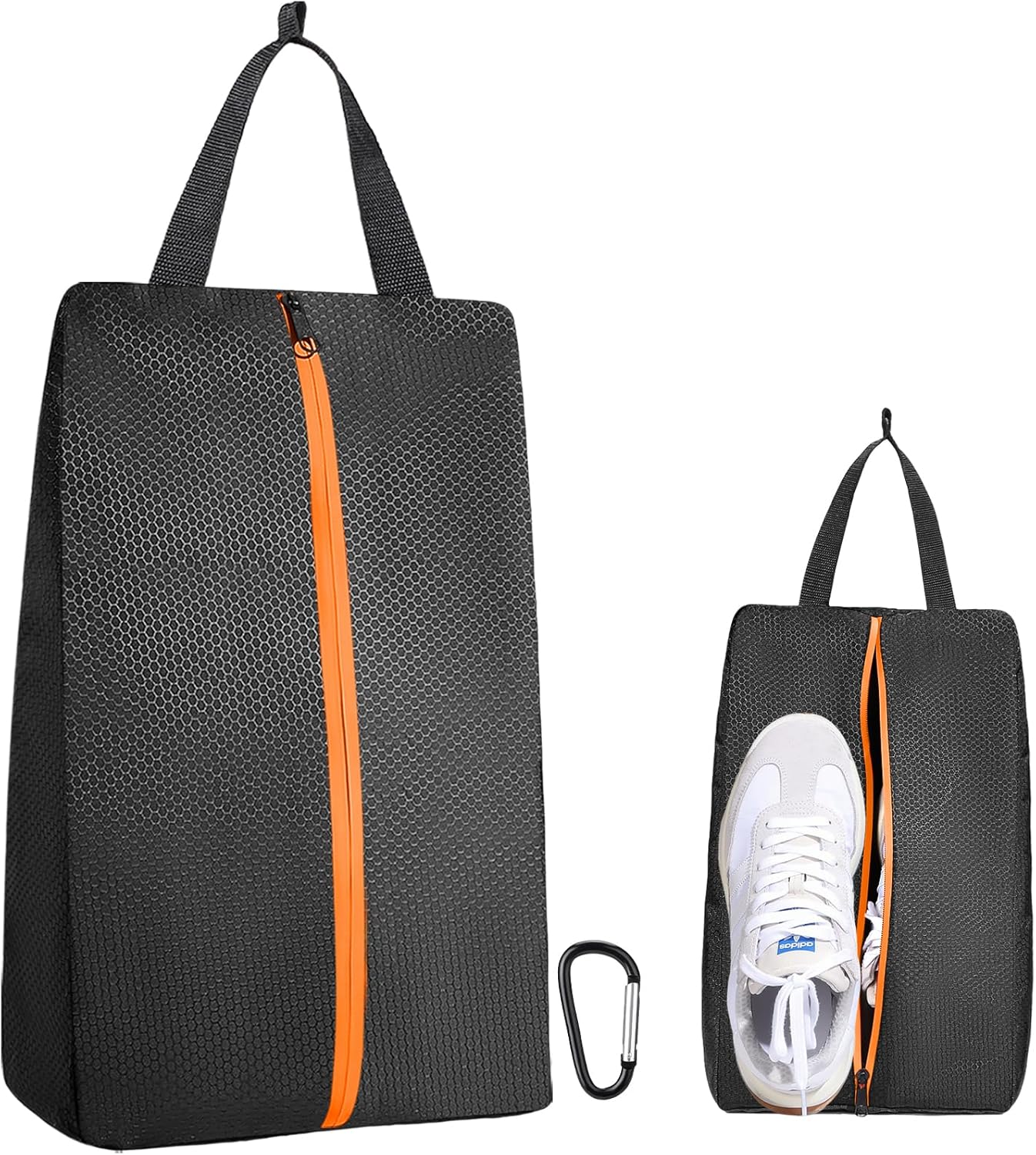 TOBWOLF Smell Proof Shoe Cleat Bag, Waterproof Golf Shoes Bag with Zipper and Handle for Packing in Suitcase, Sport Shoes Storage Bags for Travel, Running, Gym, Soccer, Car Shoe Organizer