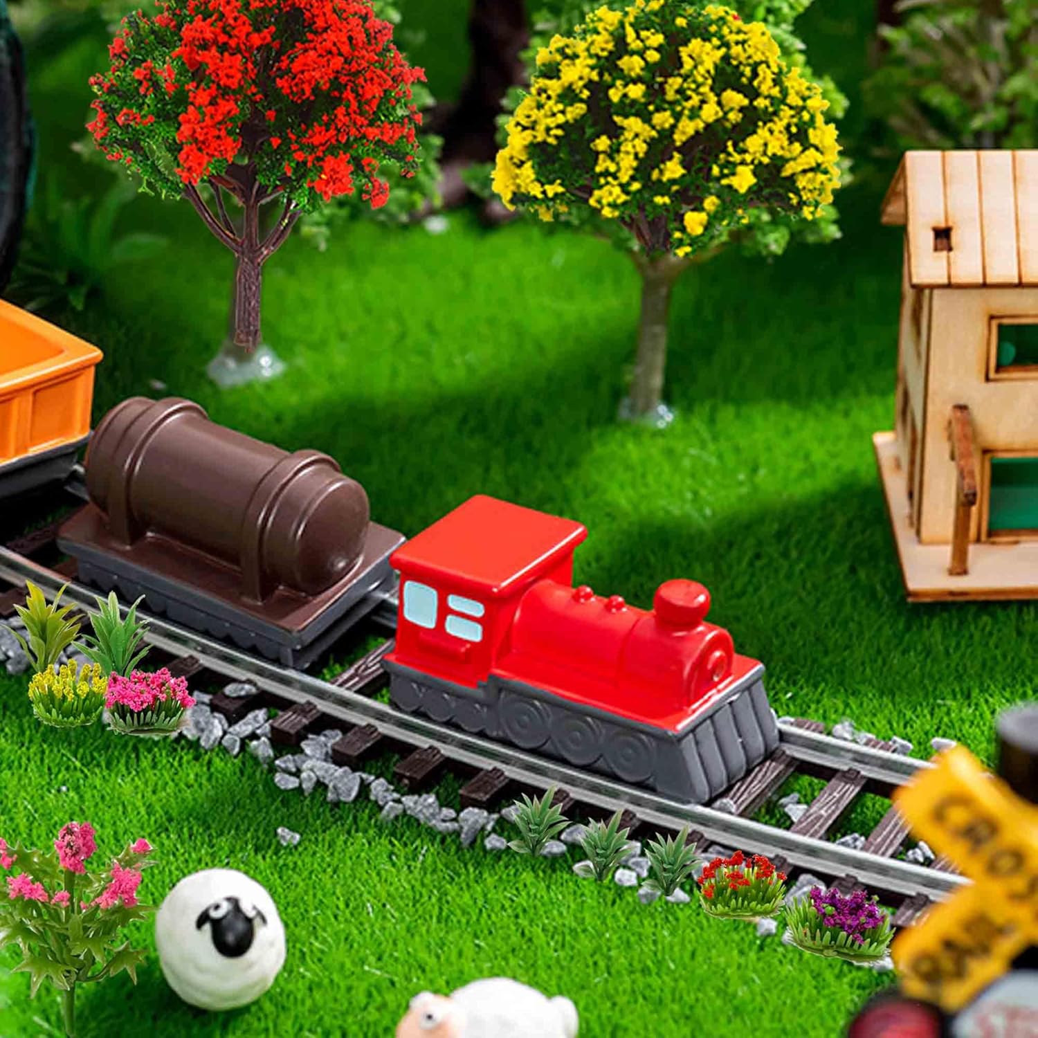 32pcs Model Trees Mixed Model Flower Trees Tree Artificial Fake Mini Flower Decorations for DIY Crafts Landscape Train Railroad Scenery Diorama Supplies - Image 6