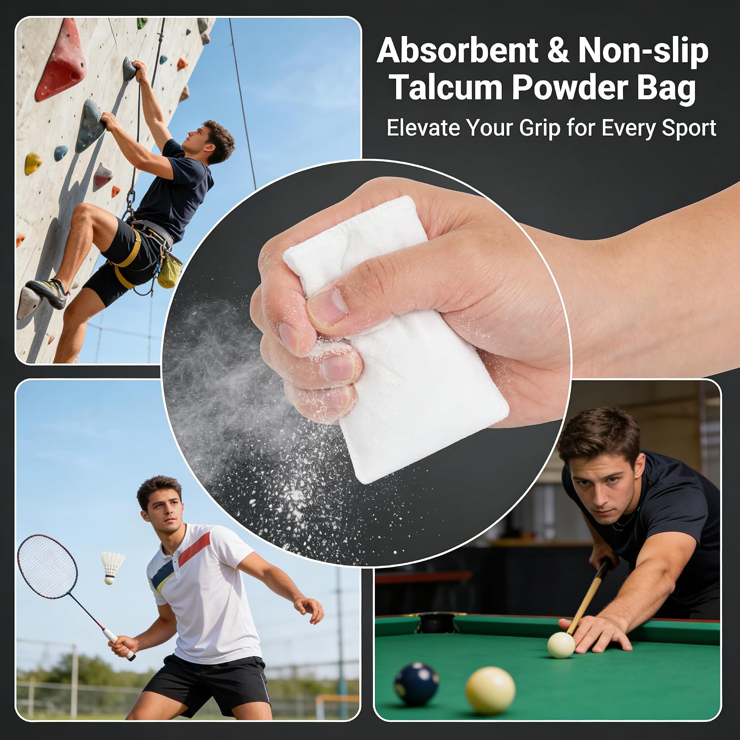 Toddmomy 1 Pack Billiard Talcum Powder Pack Billiard Talcum Powder Bag Billiard Supplies Talc Powder for Billiard Pool Dry Hands and Improved Cue Control