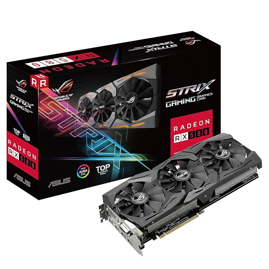 【中古】ASUS ROG STRIX Radeon RX580 8GB ASUS ROG Strix Radeon RX 580 T8G Gaming Top OC Edition GDDR5