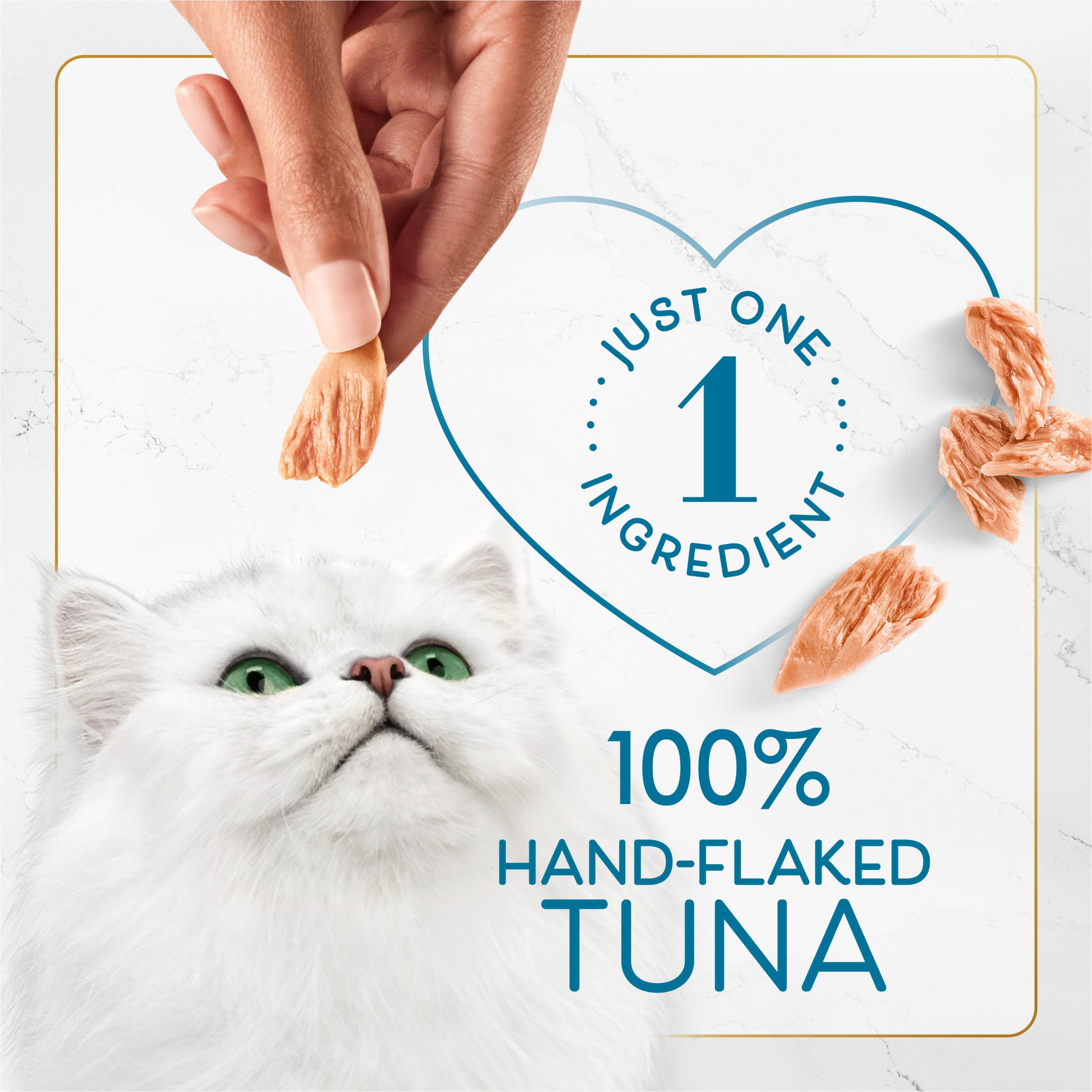 Purina Fancy Feast Natural Cat Treats - Copos de atún cortados a mano, 5 x 10 bolsas