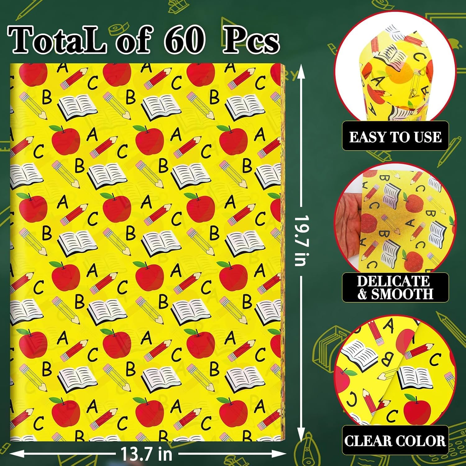 Amazon.com: 60 Sheets Back to School Tissue Paper, 20 x 14