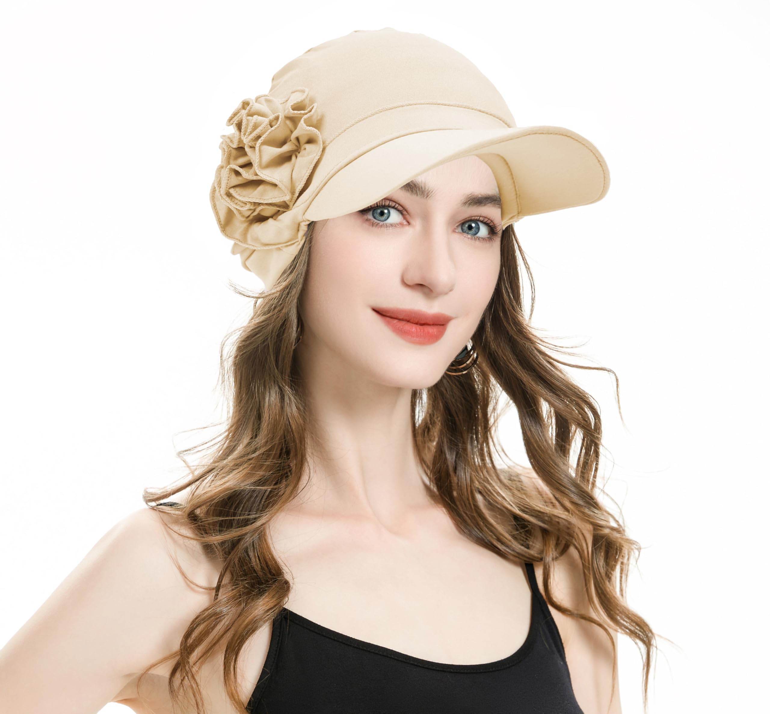 ZLYC Damen Sommer Chemo Visor Krempe Kopfbedeckung Strickmützen