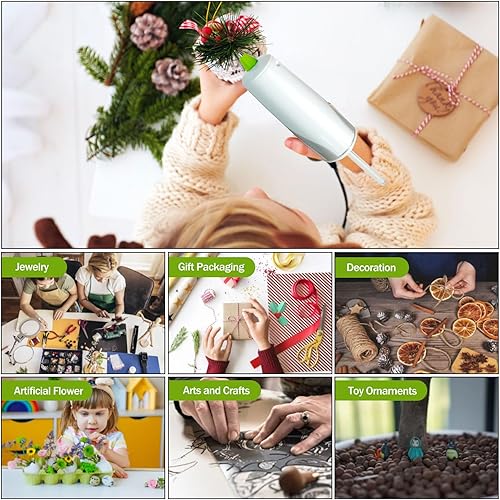 Miniatura 6 de Kit de pistola de pegamento caliente de 20 W con 30 barras de pegamento, calentamiento rápido para manualidades de bricolaje, reparaciones en el