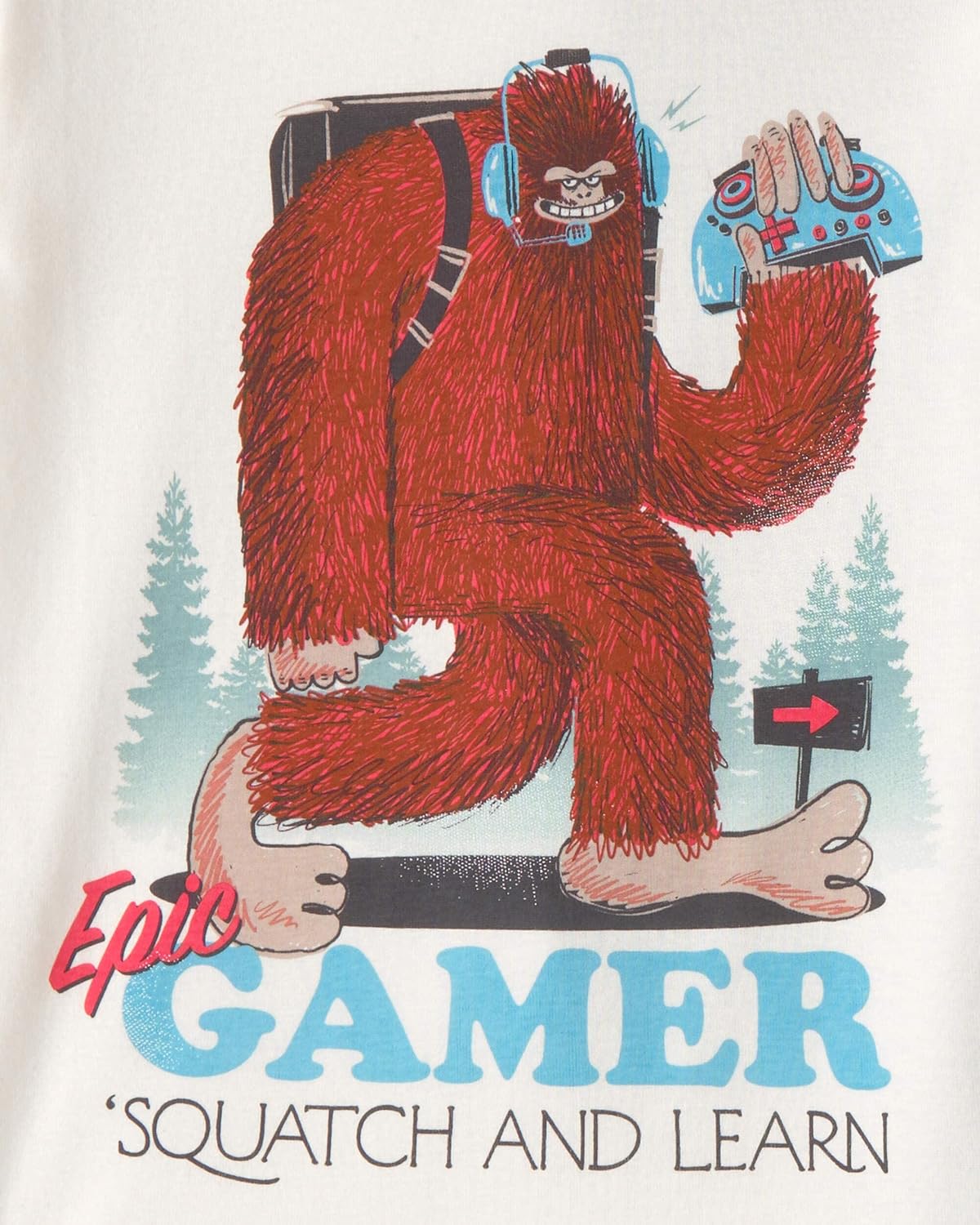Carter's Boys' 4-Piece Pajamas (Blue/Ivory/Bigfoot Gamer, 8)