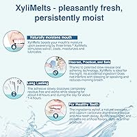 Vista 5 de Oracoat XyliMelts para la boca seca de noche o día - Discos adhesivos hidratantes para la boca seca, sin azúcar con xilitol, 100 unidades, sabor a