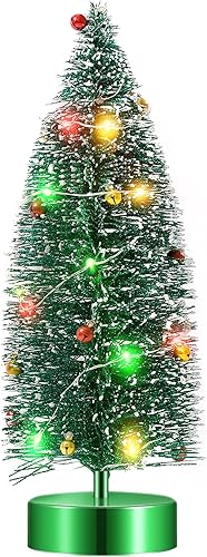 Miniatura 10 de Varmax - Árbol navideño de mesa con purpurina y luces