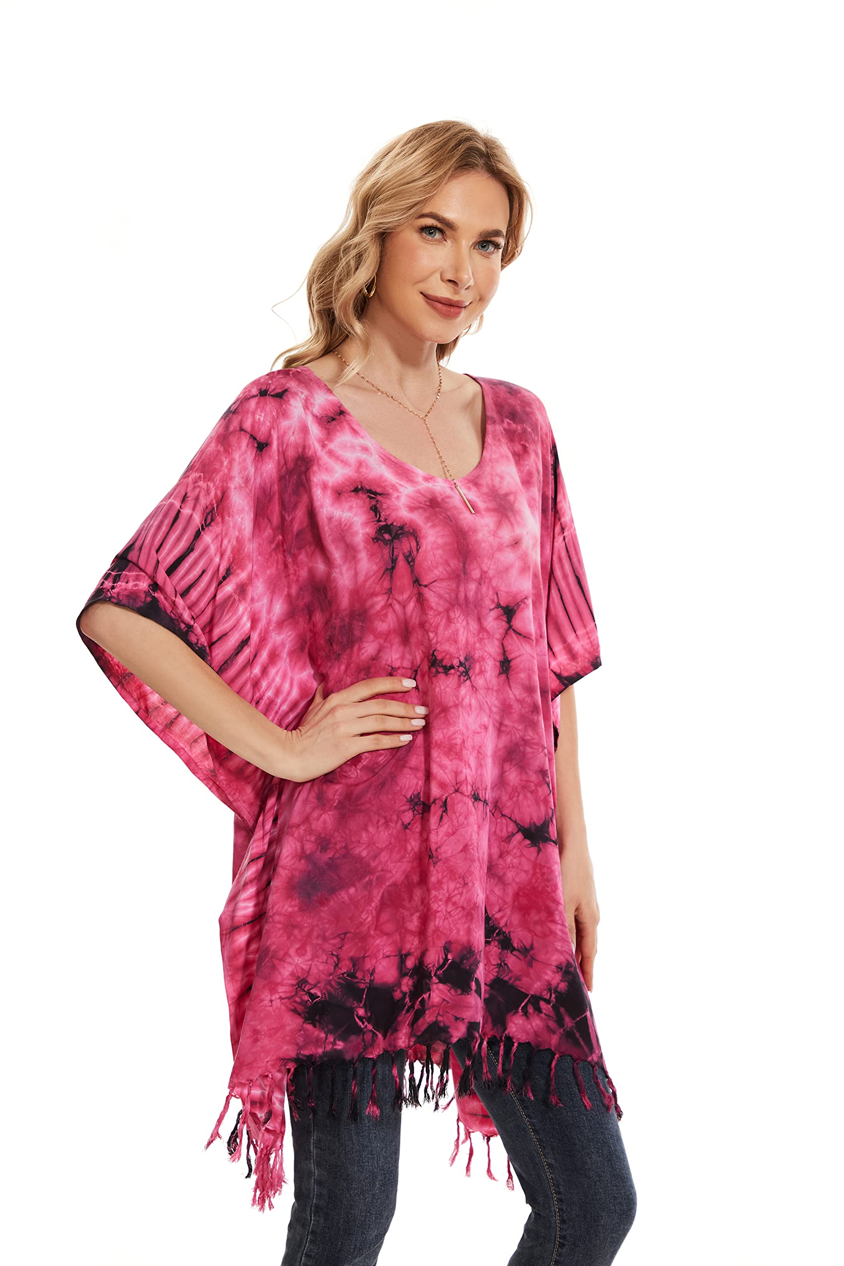 Beautybatik Tunique bohème hippie pour femme - Grande taille - 46 à 54