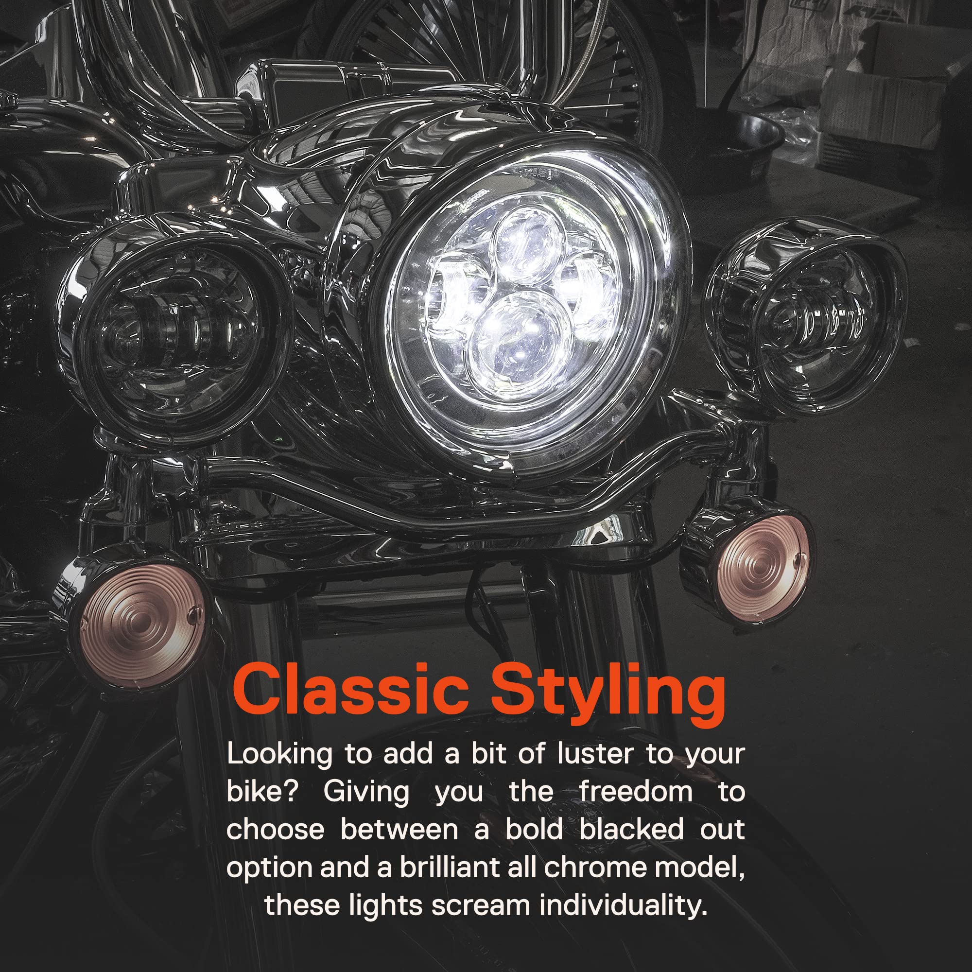 特価Krator Chrome 7" LED Headlight Mounting Ring Trim Bracket Compatible