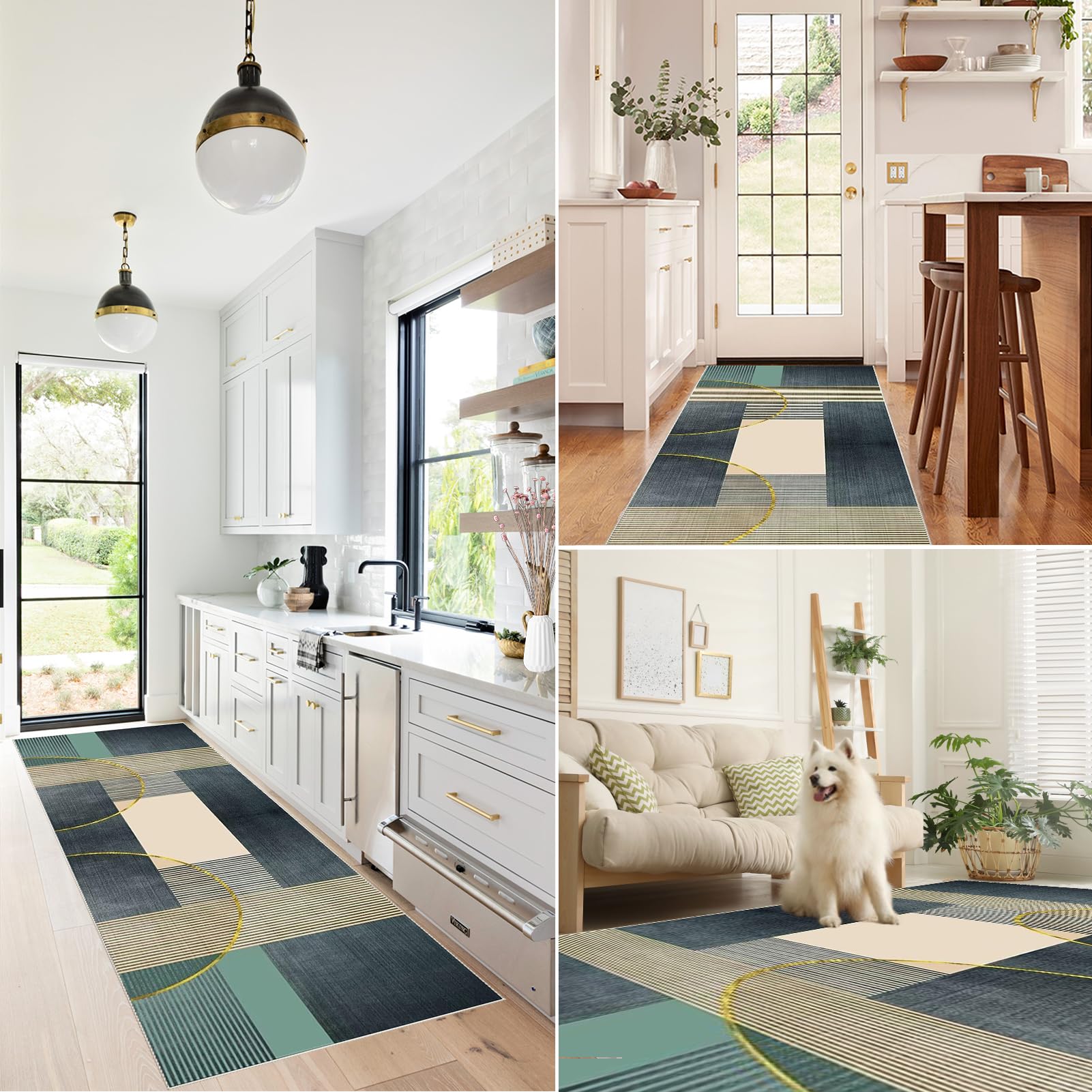 Tappeto per Corridoio Lungo Tappeto Cucina Antiscivolo Lavabile Tappeti runner Ingresso Tappetino per Pavimenti in Moquette Tappeto Passatoia Corridoio per Salotto Camera da Letto 80 x 300 cm