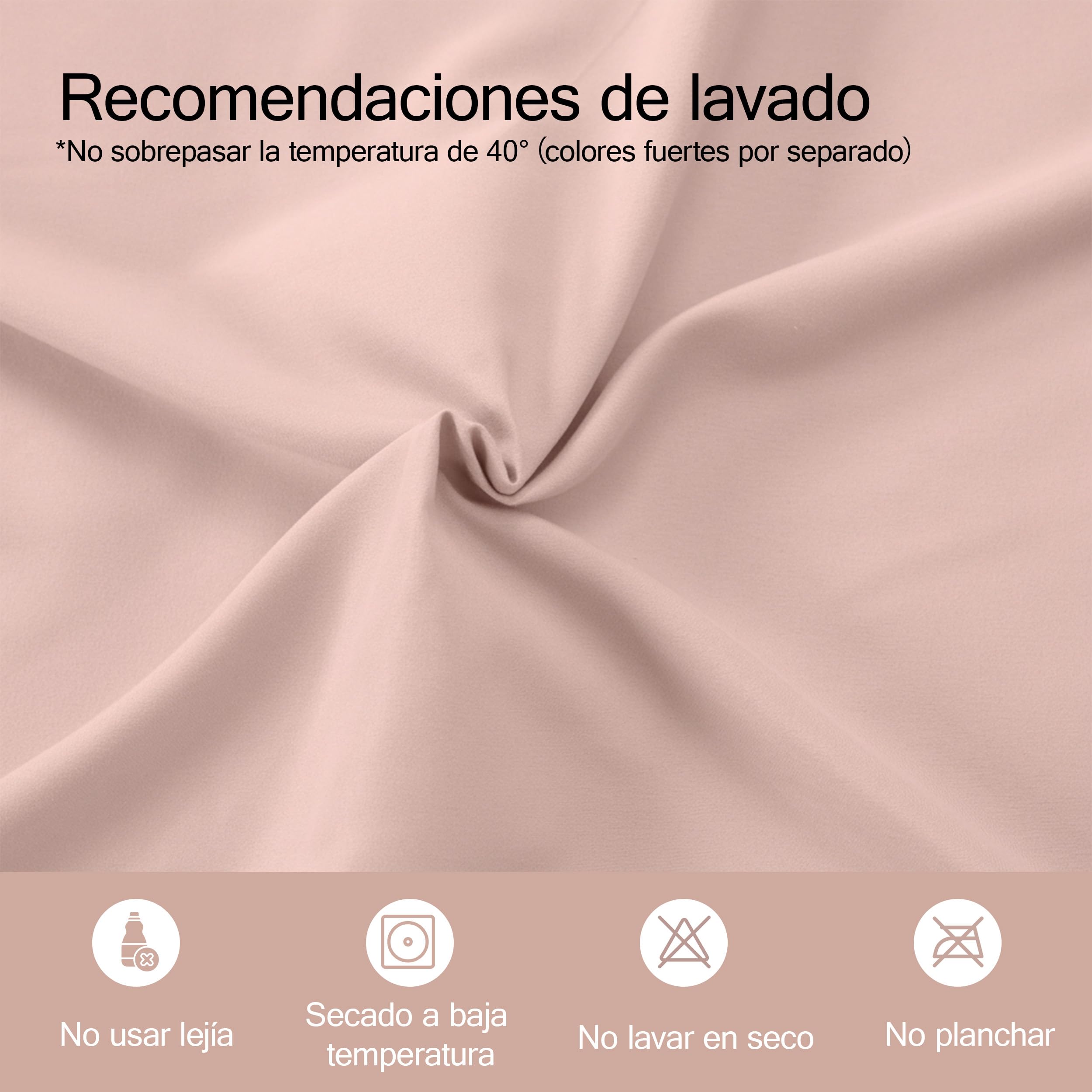 H HANSEL HOME Juego de Sábanas de Microfibra Cepillada, Sábana Bajera Ajustable Altura 30 cm, Encimera y Fundas de Almohada, para Cama 135cm, 4 Piezas 135x190/200cm - Rosa Claro — view 7