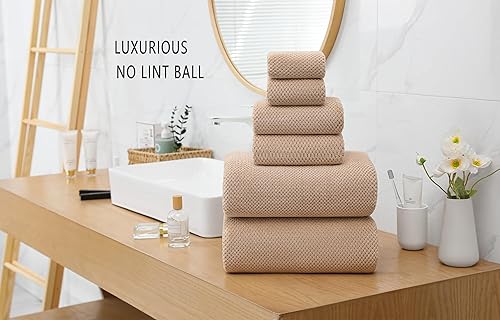 Miniatura 4 de Toallas, juego de 6 toallas de baño extra grandes de 29 x 59 pulgadas, de microfibra súper suave, de secado rápido, para baño, 2 toallas de baño, 2