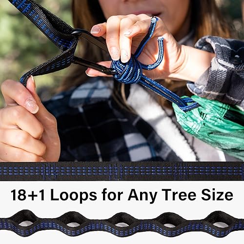 Miniatura 68 de Kootek - Hamaca de campamento doble e individual, hamacas portátiles, accesorios de campamento para exteriores e interiores, mochileros, viajes