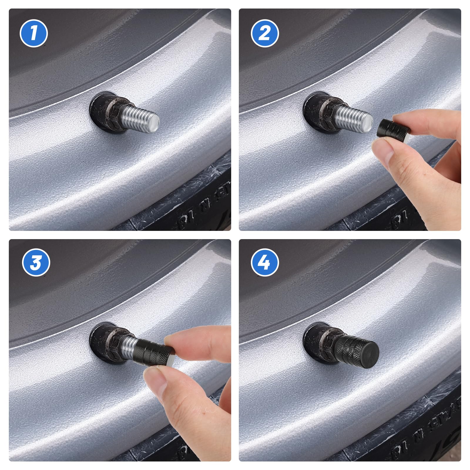 Lot De 8 Bouchons De Valve Pour Pneus De Voiture – Résistants