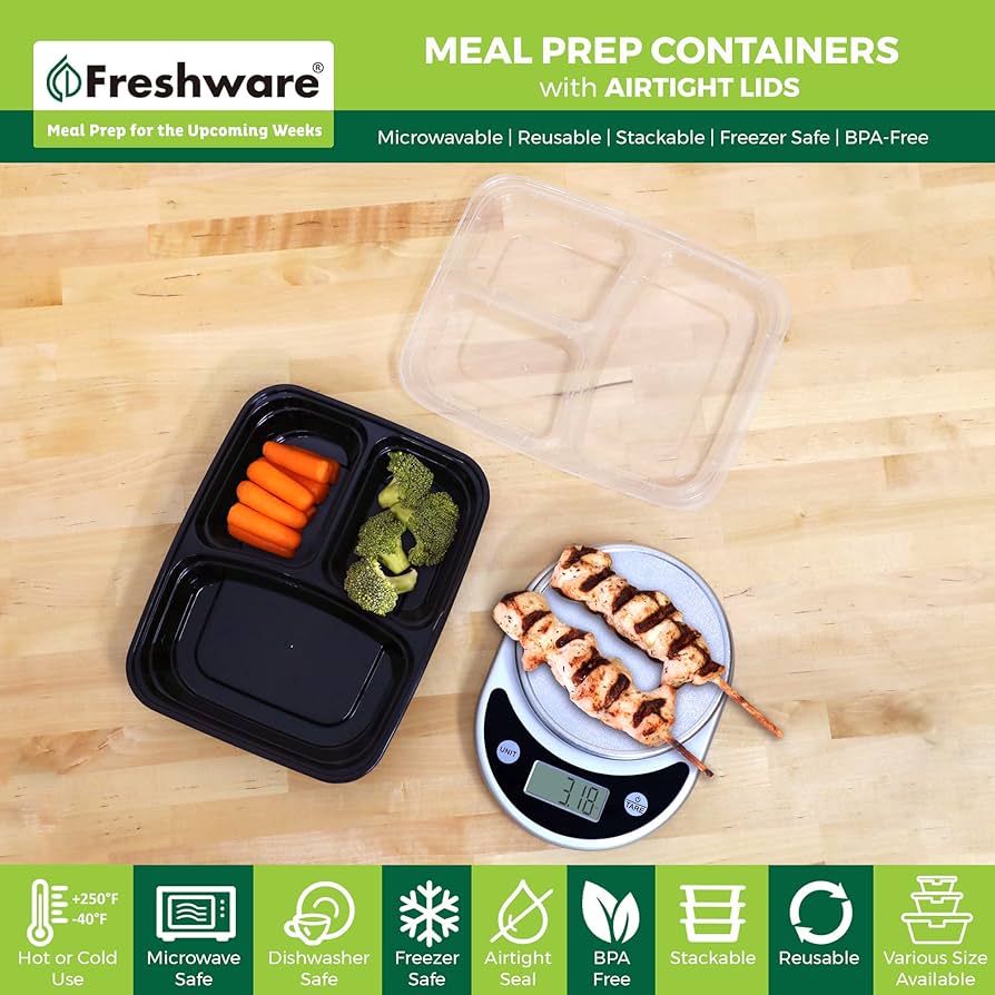 Amazon.com: Freshware Meal Prep Containers [50 Pack] 3