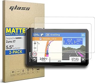 [2-PACK] Designed for Garmin Zumo XT, Zauts MO XT 5.5 Inch [Glove & Case Friendly] AG Tempered Glass Screen Protector Motorcycle GPS Navigator Protecting Accessories Anti Glare (Matte)