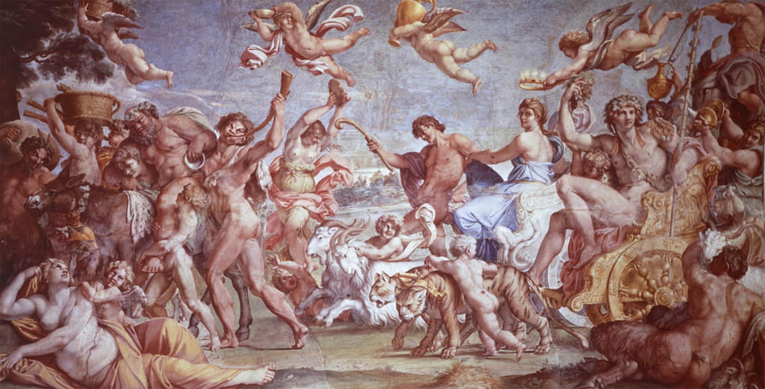 Artxlxxbn No Frame Famous Print Painting Colorful Art Print The Of Bacchus And Ariadne By Annibale Carracci Canvas Art Decorations For Home Decor 60X90cm