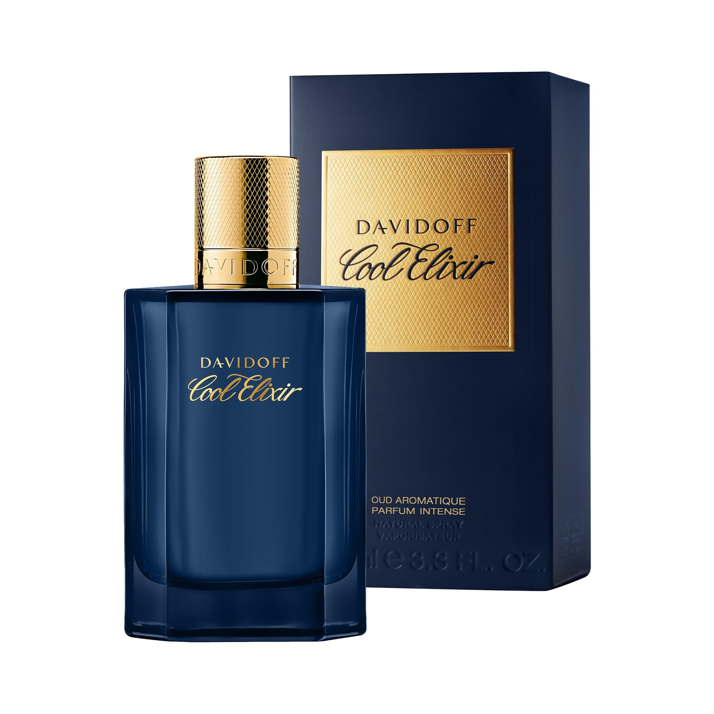 Davidoff Cool Elixir – Oud Parfum Intense – Mit Noten von Rosenoxid, Lavandin und einem Oud-Akkord – Luxus Parfums für Herren – Langanhaltender Duft
