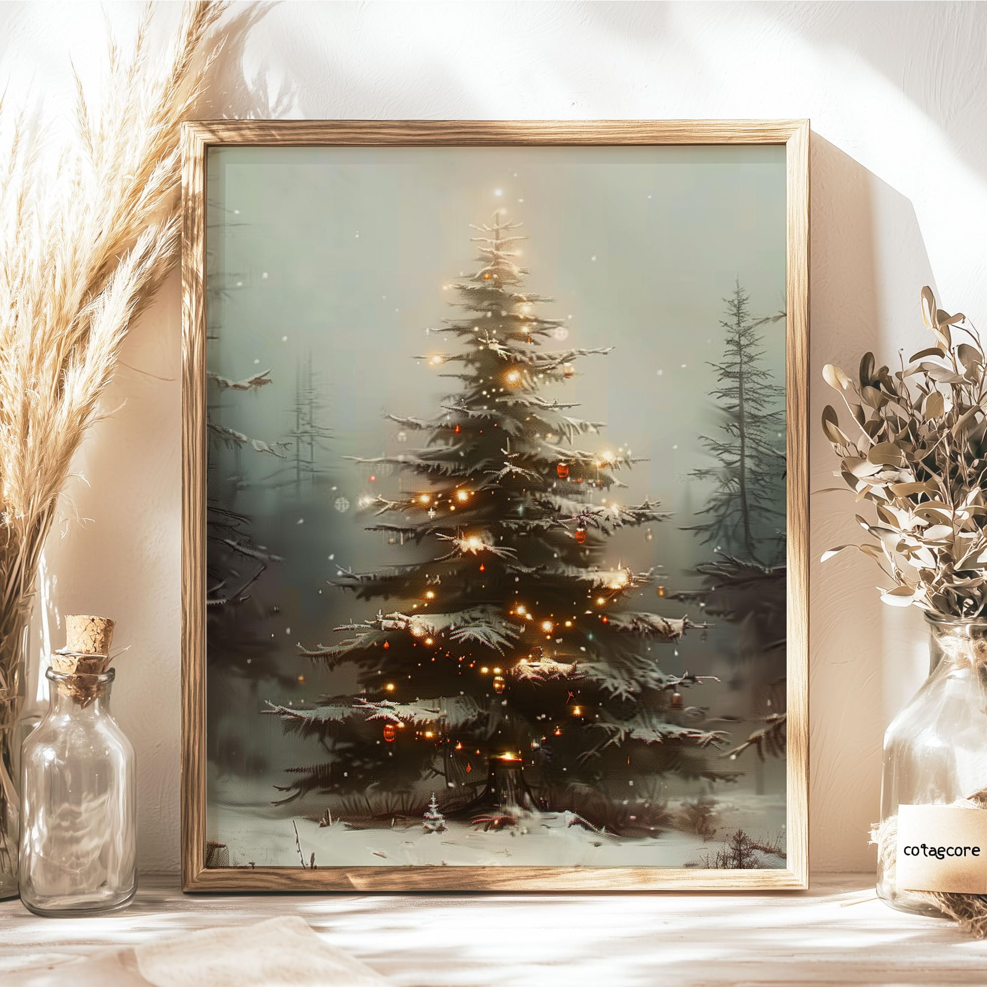 Amazon.com: HubbgDesign Vintage Christmas Tree Wall Decor