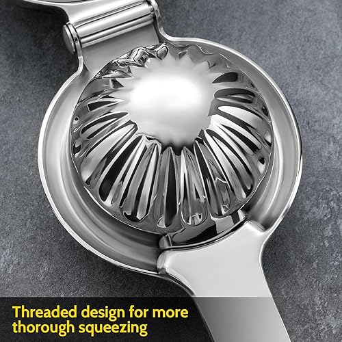 Miniatura 6 de Sopito Exprimidor de limón, exprimidor de limón de acero inoxidable, resistente con exprimidor de limón de metal grande para jugo sin semillas,
