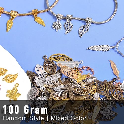 Miniatura 2 de stino - 100 g de dijes colgantes de metal para hacer joyas, lote de dijes bañados en plata y oro para pulseras, collares y manualidades, dijes de