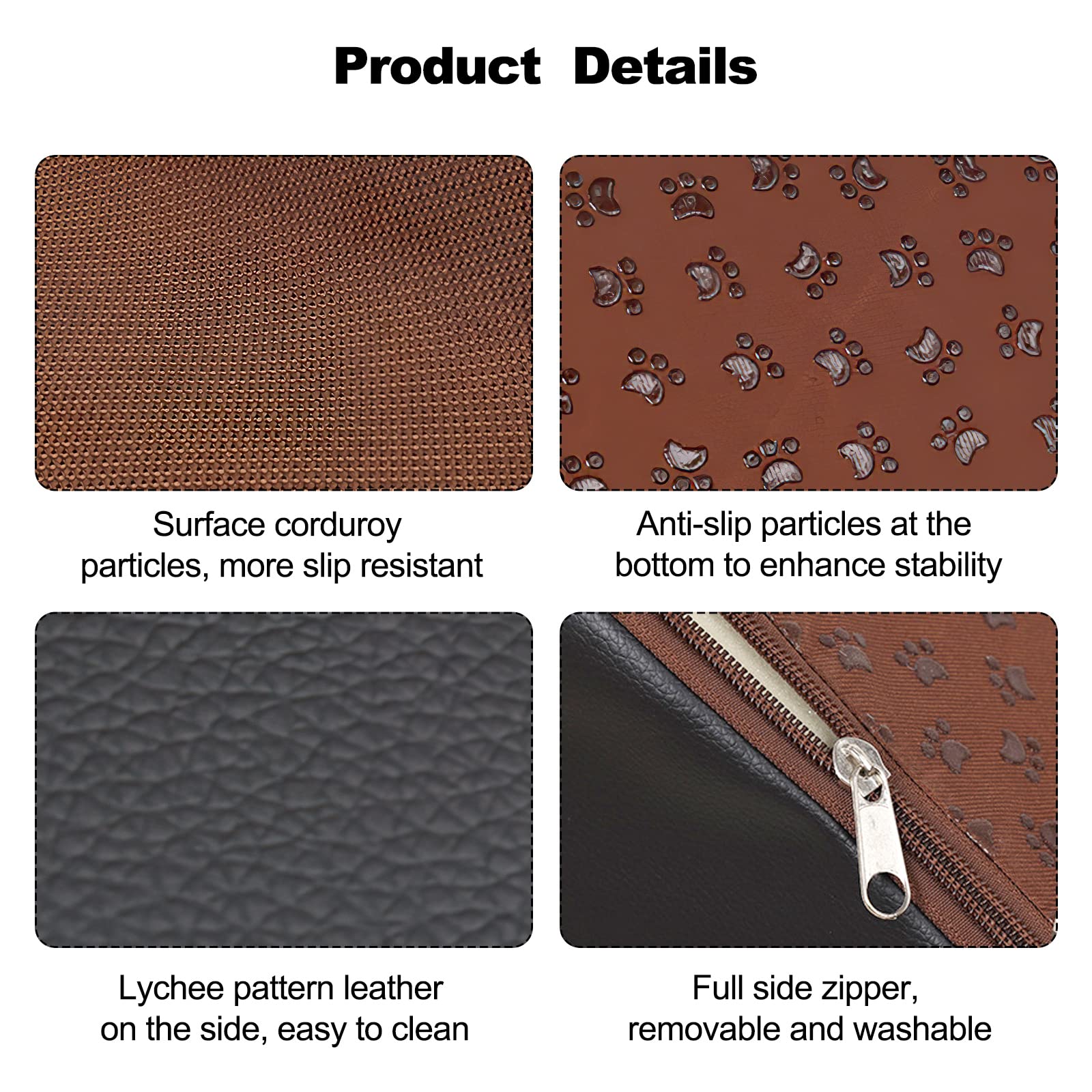 Galatée Escaleras Para Perros, Escaleras Para Mascotas De 4 Peldaños, Escalones Para Perros Para Sofá De Cama Alta Con Funda Lavable, Rampas Para Perros De Esponja De Alta Densidad(Negro)