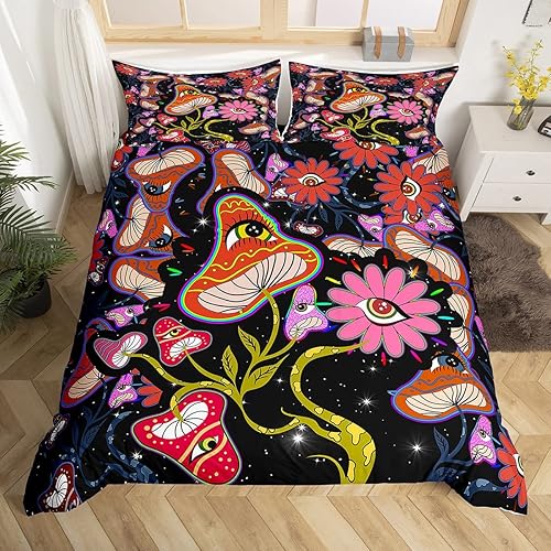 Vista 90 de Funda de edredón con estampado de gatos de dibujos animados, para niños, niñas, amantes de los gatos, funda de edredón rosa con corazón y fresa