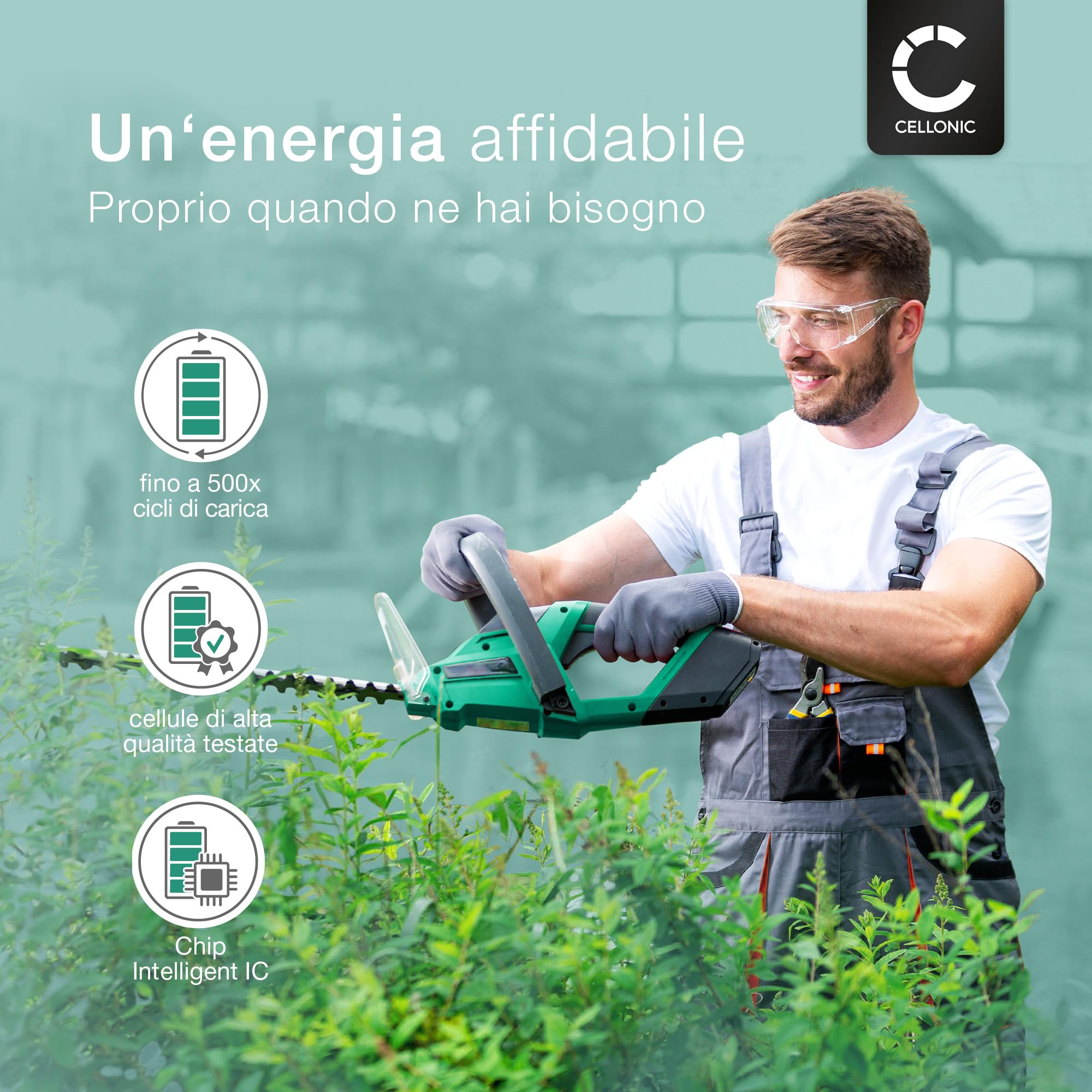 CELLONIC 1x Batteria per Giardino Compatibile con Worx Landroid S300, Landroid S300 2018, WR105SI, WA3230 – (2500mAh, 20V)