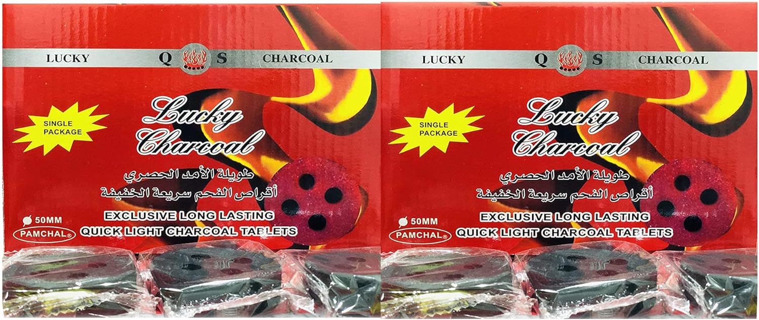 AL SAQERLucky Charcoal 20 Pcs X 2 BoxesCharcolite Charcoal Smart