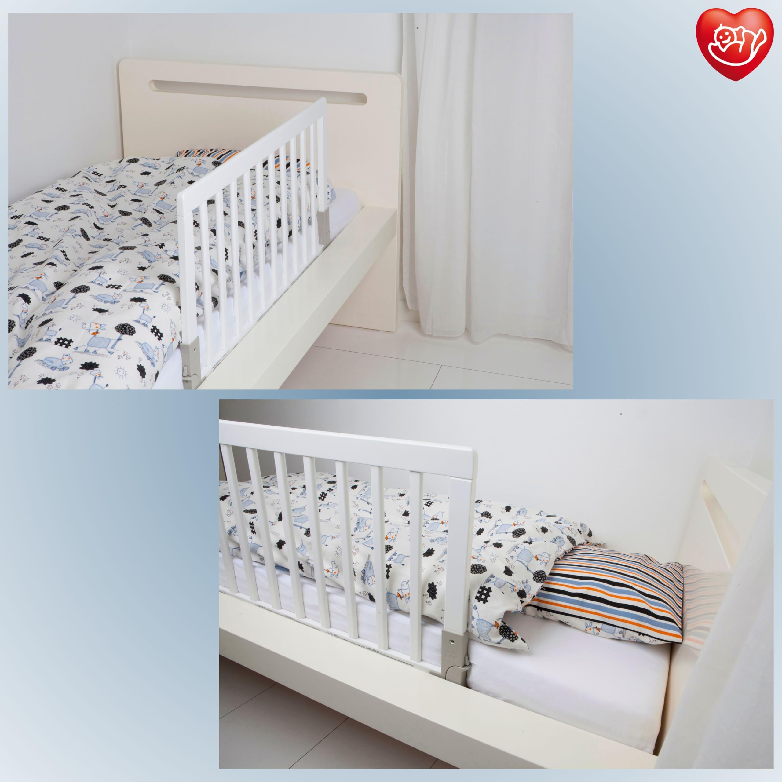BABY DAN Barrière de sécurité pour lit en bois - 45 x 90 cm - blanc