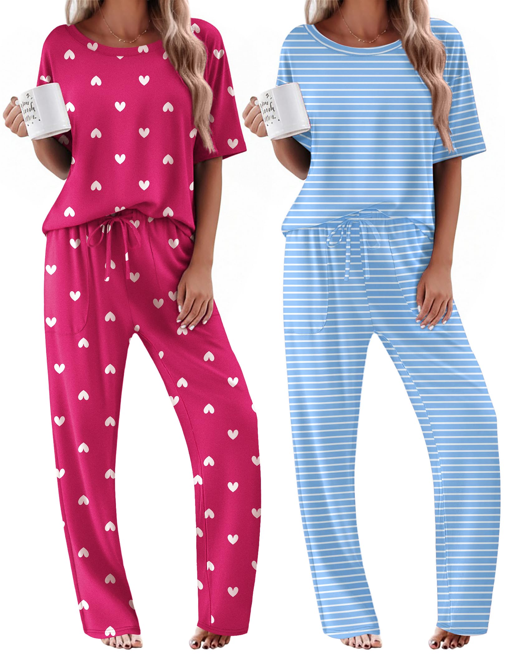 41% Off Ekouaer 2 Pack Women's Pajama Sets with Pockets