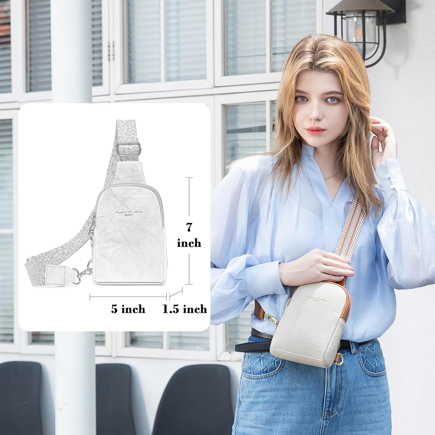 Small Anti Theft Crossbody Bag for Women Faux Leather Lightweight Sling Bags RFID Blocking Fanny Pack for Travel