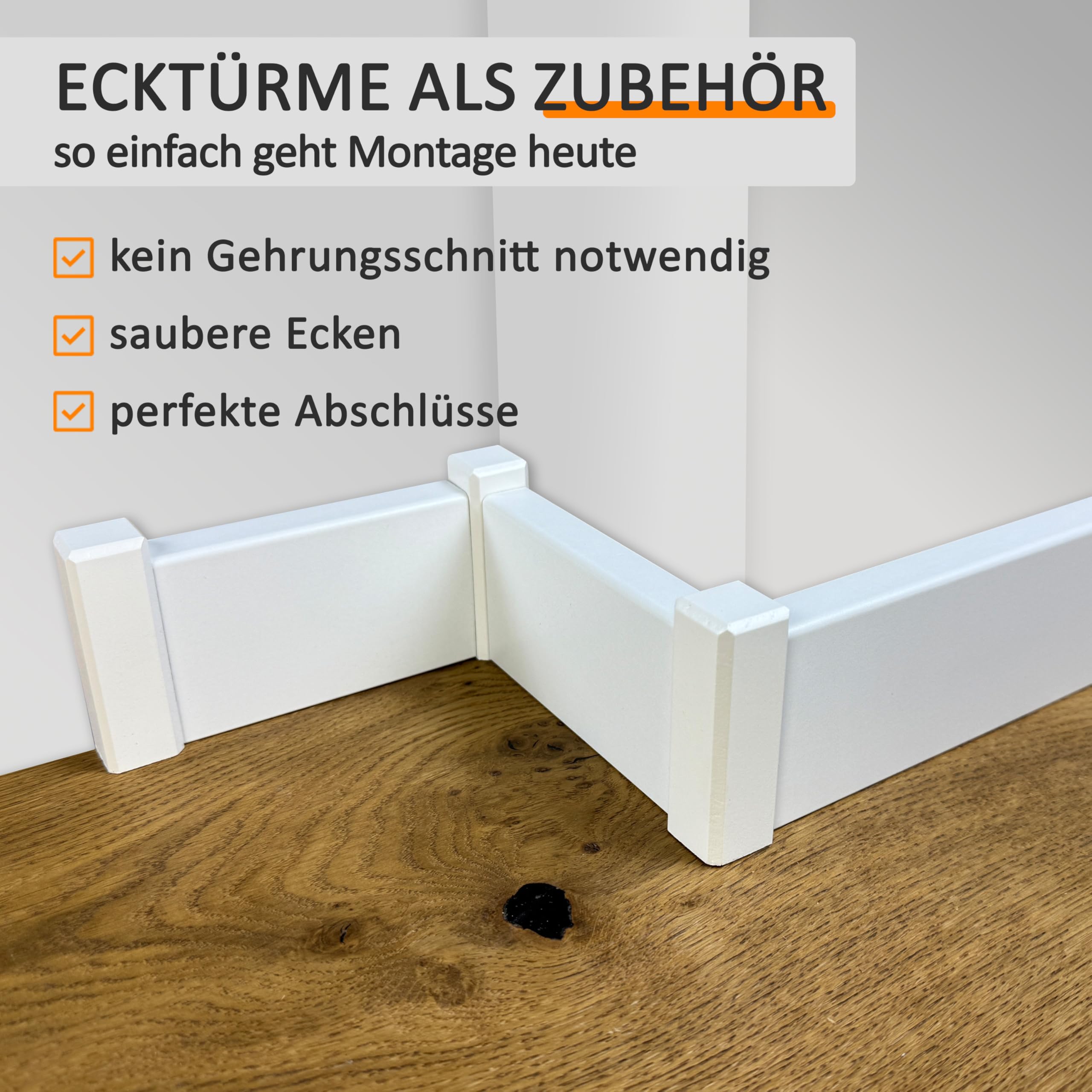 Listwa przypodłogowa CUBE nowoczesna listwa przypodłogowa biała foliowana z frezowaniem Clipstar - wysokość 60 mm - głębokość: 16 mm - długość: 240 cm (20 szt. - 48 m)