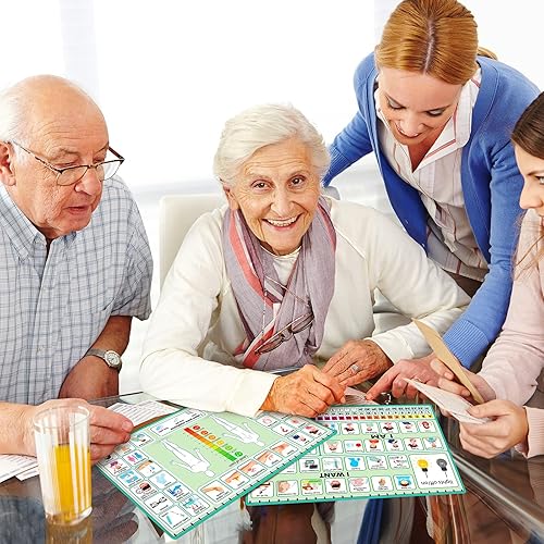 Miniatura 6 de Geyoga Tablero de comunicación no verbal de 12 piezas, 16.73 x 11.22 pulgadas, tarjetas de comunicación con símbolo de imagen de paciente para