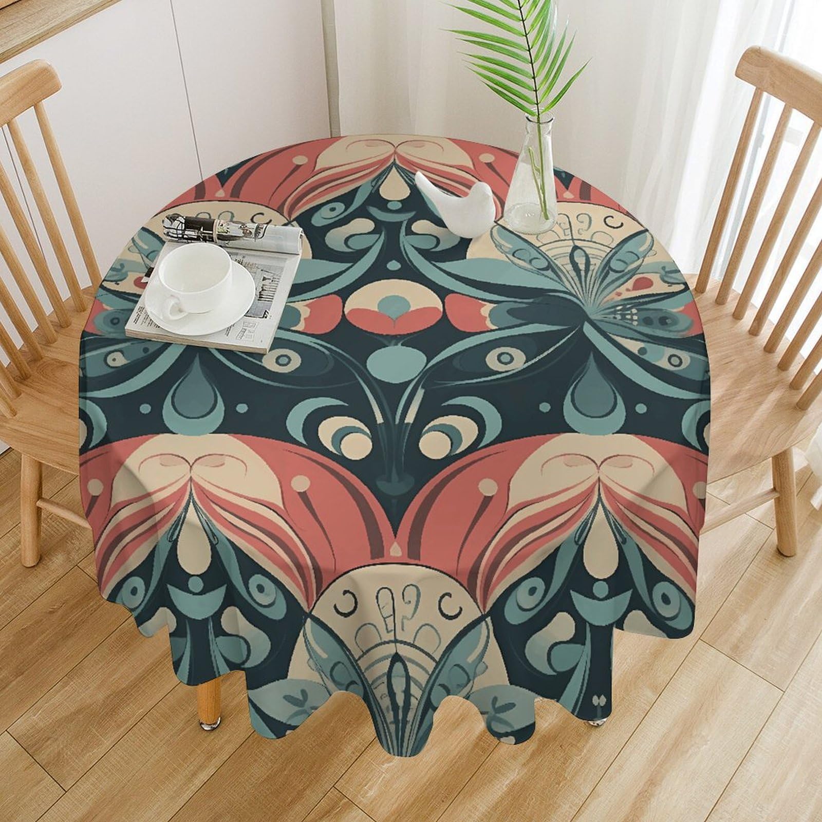 Nappe ronde résistante à l'huile 152 cm lavable en machine pour buffet de banquet et mariage
