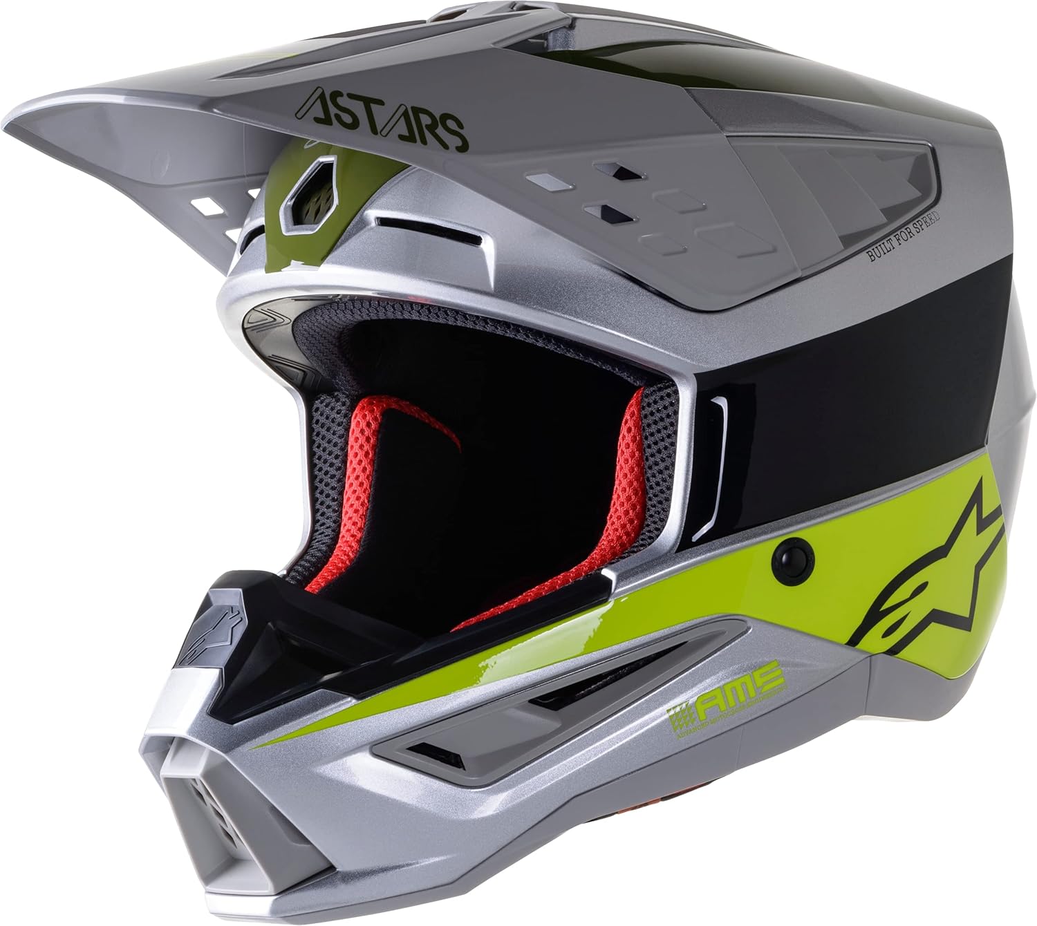 Alpinestars S-M5 Bond Helmet Slvr/Ylw Fluo/Mltry Grn Lg (8303522-1956-L) Alpinestars S-M5 Bond Helmet Slvr/Ylw Fluo/Mltry Grn Lg (8303522-1956-L)