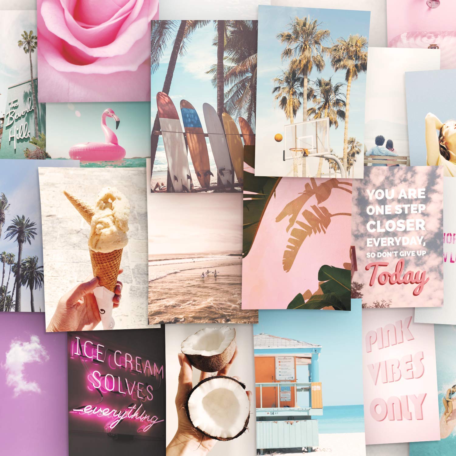 Amazon Com Inspoline Coast Edition Pink Aesthetic Wall Collage Kit My