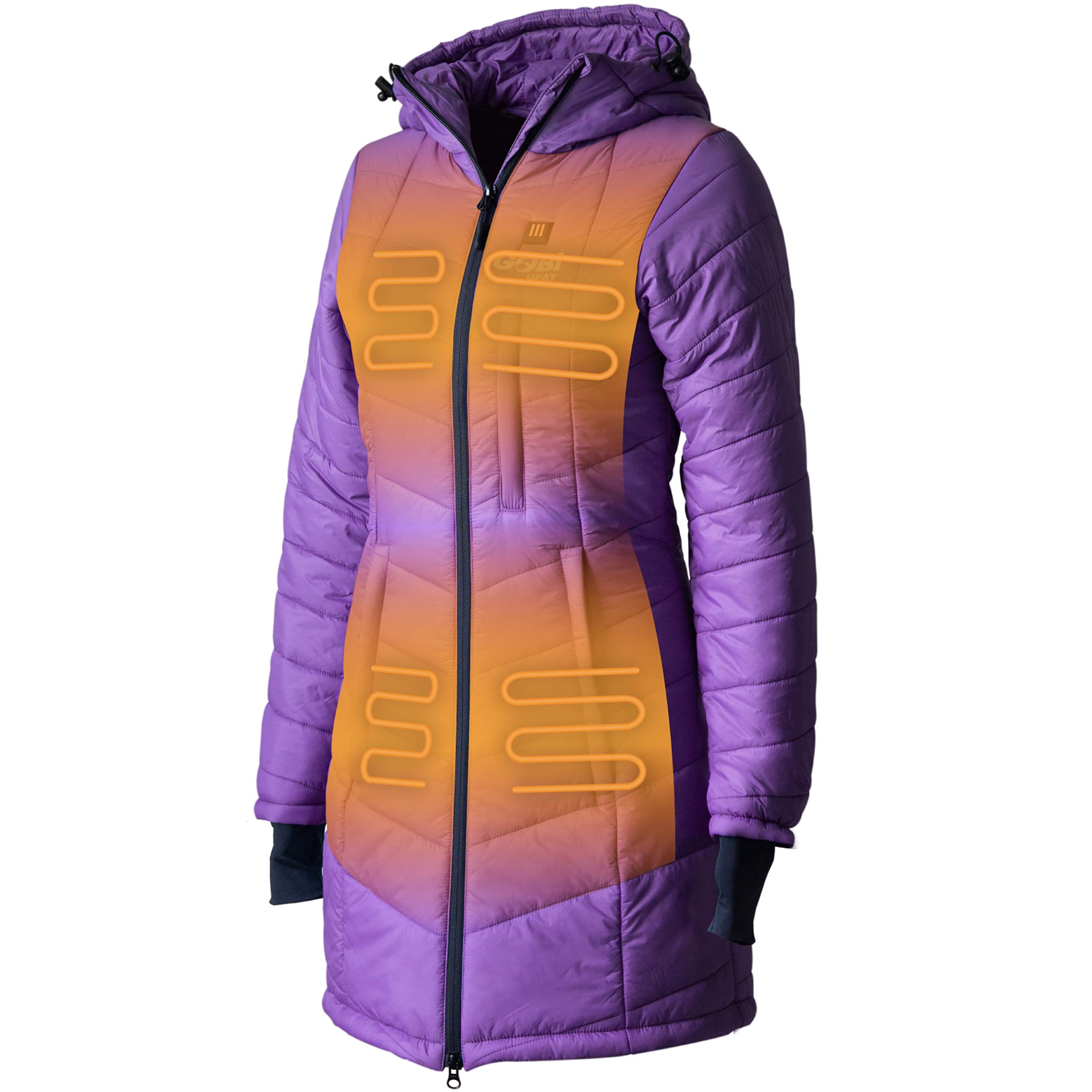 Buy Victoria Women’s Long Puffer Heated Jacket 9 hours of Heat With