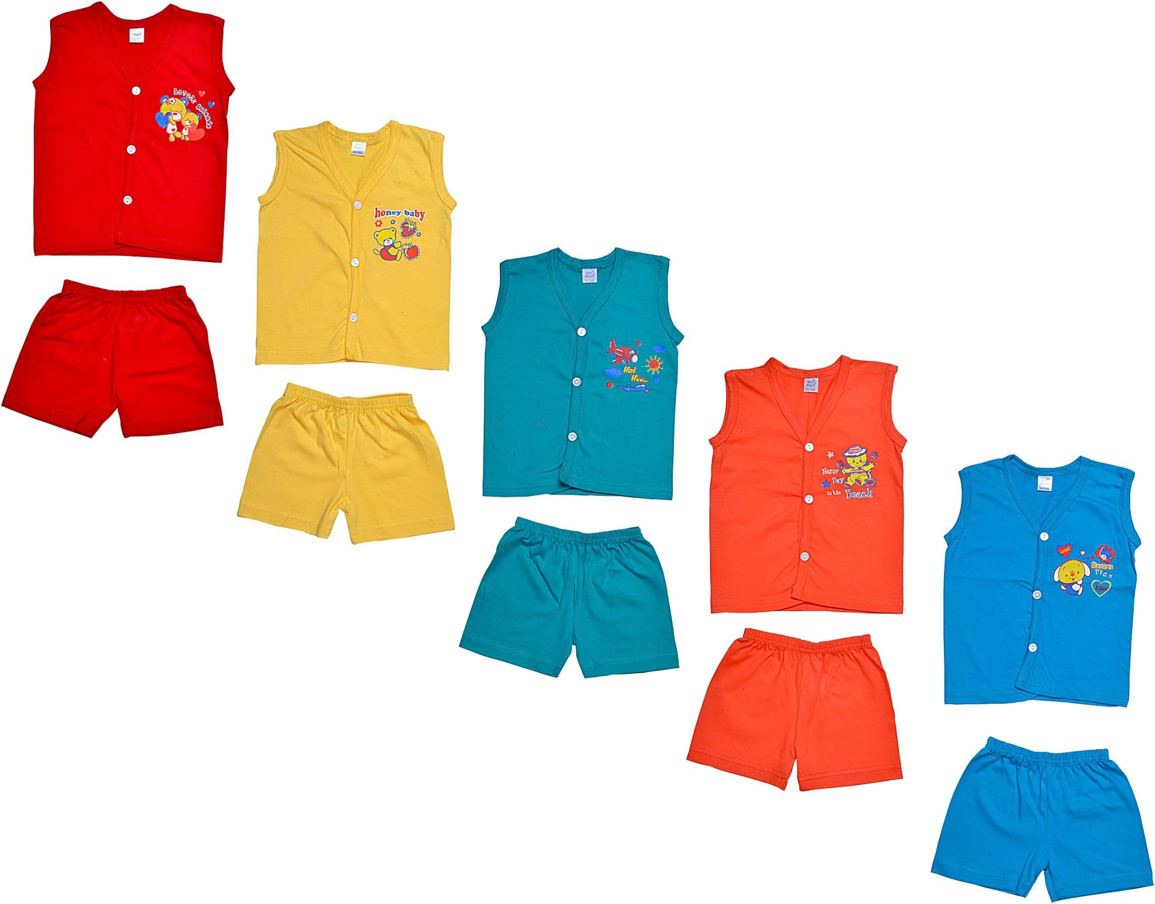 Sathiyas Baby Girls Top & Bottom Sets -Pack of 5