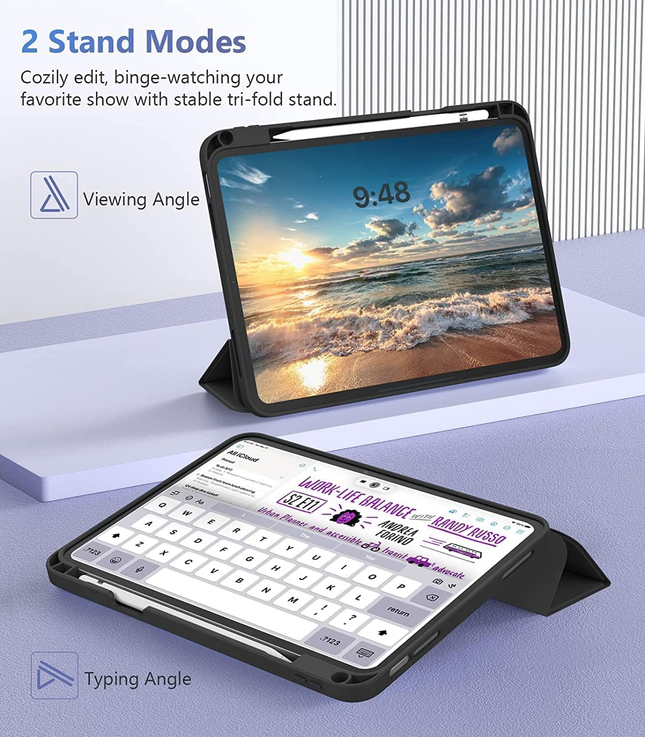 ProElite Cover for Xiaomi Mi Pad 8/Pad 8 Pro 11.2 inch Cover, Soft Flexible Flip Case Cover with Pen Holder for Xiaomi Mi Pad 8/Pad 8 Pro 11.2 inch, Support Auto Sleep Wake, [Recoil Series] - Black — Amazon image 3