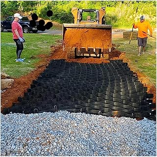 Geo Grid Fabric for Landscaping,1800 lbs per sq ft Load, Foldable & Tensile， HDPE Geo Grid Ground Gravel Grid (Size : 1x8m(3.3x26ft))