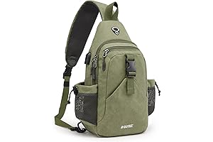 G4Free Canvas Sling Backpack with USB Charging Port & RFID Blocking for Hiking and Travel