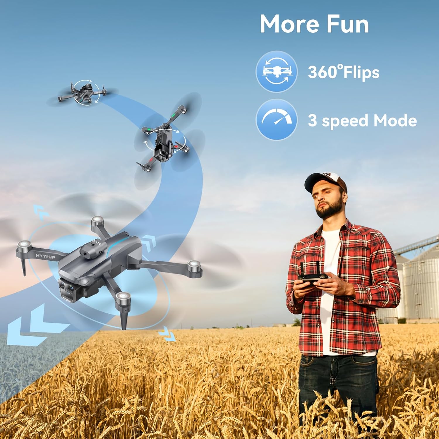 Drone with Camera 1080P HD, Brushless Motor Drones with Camera for Adults, WiFi Live Video, Waypoint Flight, One Key Return, Foldable RC Quadcopter, Optical Flow Positioning(Age 14+)(Small)