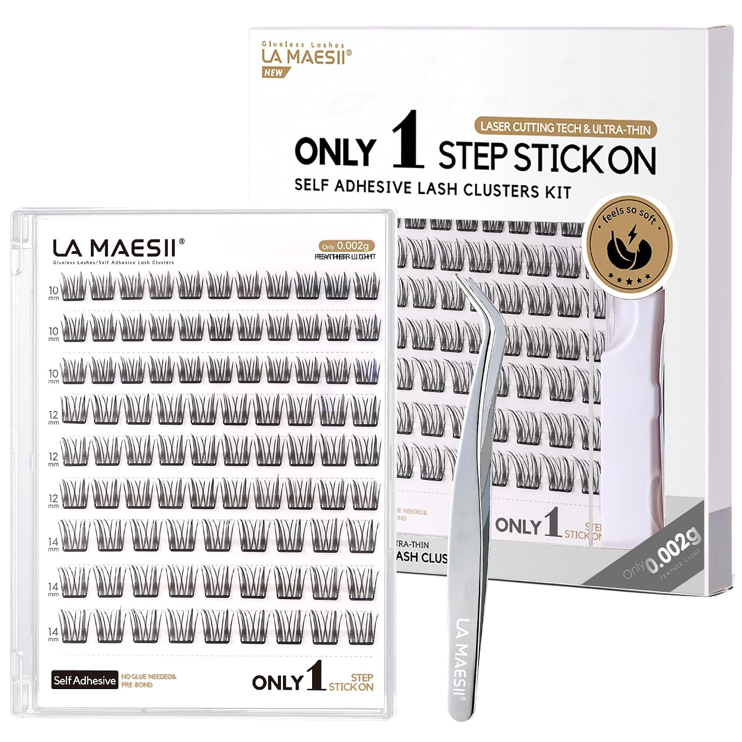 LA MAESII Self Adhesive Eyelash Clusters Kit - Natural Look